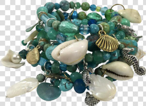 Mermaid Artisan Beaded Charm Bracelet   Bead  HD Png Download