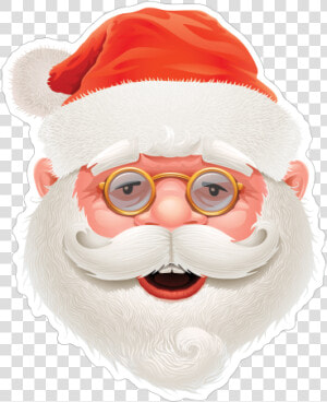 Printed Vinyl Claus Stickers   Santa Claus Head Png  Transparent Png