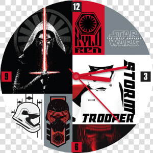 Star Wars The Force Awakens Wall Clock   Graphic Design  HD Png Download