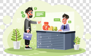 Saving Money In Bank Cartoon  HD Png Download
