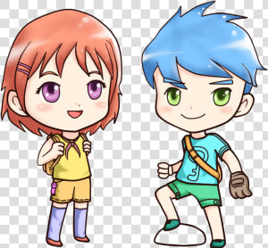 Little Anime Boy And Girl Png Image   One Call From Best Friend  Transparent Png