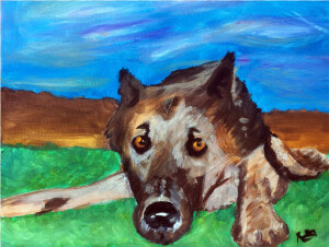 German Shepherd Portrait Acrylic Painting  HD Png Download