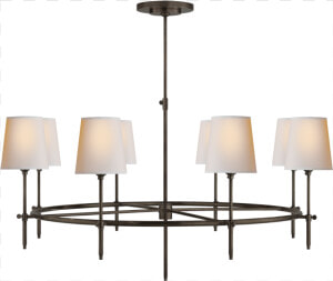 Bryant Large Ring Chandelier In Bronze With Natural   Ring Chandelier Shades  HD Png Download