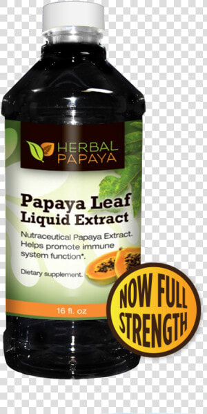 Papaya Leaf Liquid Extract   Bottle  HD Png Download