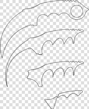 How To Make Paper Cs Go Karambit Knife   Line Art  HD Png Download
