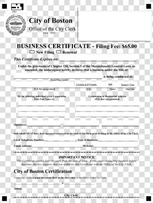 Blank Business Certificate Main Image   Boston  HD Png Download