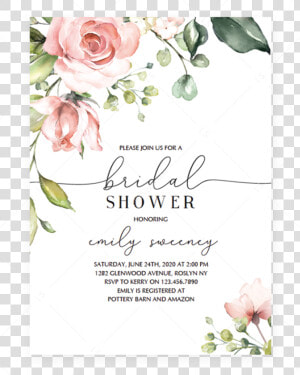 Free Floral Baby Shower Invitation Template  HD Png Download