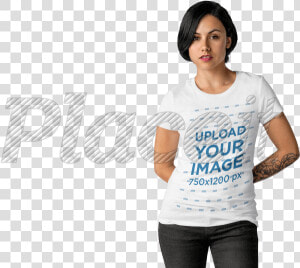 Transparent Tshirt Woman   Women With Tee Shirt Png  Png Download