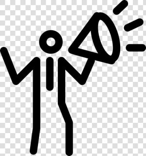 Person With Speaker Making Announcement Outline Inside   Person Making Announcement  HD Png Download