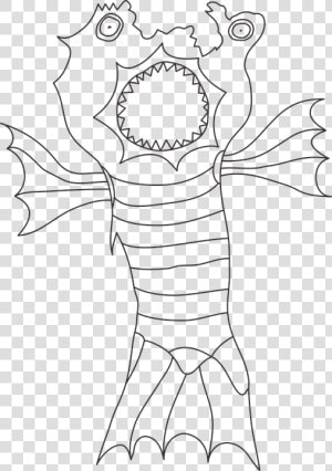 Monster  Fish  The Mouth Of The  Fins  Maszkaron  Leech   Monster Coloring Pages  HD Png Download