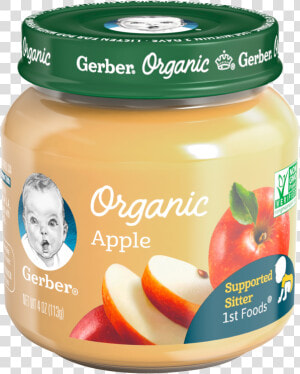Gerber 1st Foods Organic Apple Baby Food   Jar Gerber Baby Food  HD Png Download