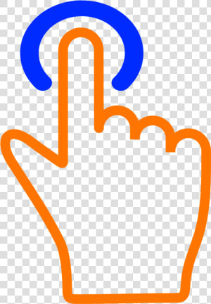Simplicity Orange Finger Blue Button 4 4   Tap Here Icon Png  Transparent Png