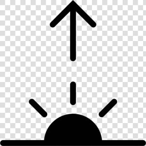 It S A Sun Peaking Halfway Up Over The Horizon   Lever Du Soleil Icon  HD Png Download