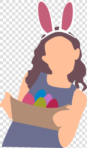 Girl Egg Basket Free Photo   Easter Bunny Girl Transparent  HD Png Download