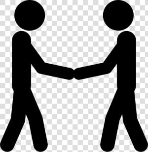Two Stick Man Variants Shaking Hands   Stick People Shaking Hands  HD Png Download