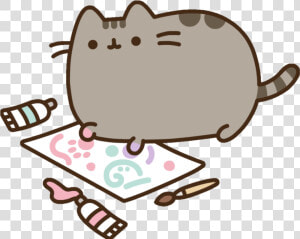  paint  pusheen  pintura  pincel   Pusheen Love Gif  HD Png Download