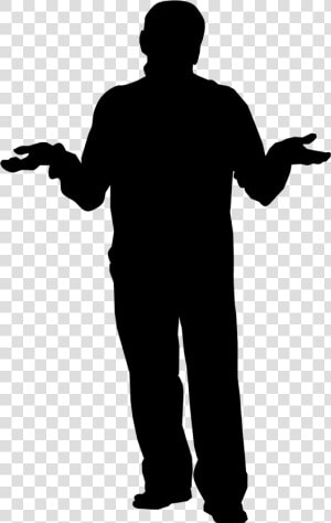 Man Shrug Silhouette  HD Png Download