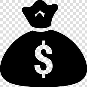 Money Bag Computer Icons Coin Bank   Black Money Bag Icon  HD Png Download