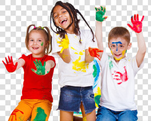 Children Playing With Paint   Children With Paint  HD Png Download