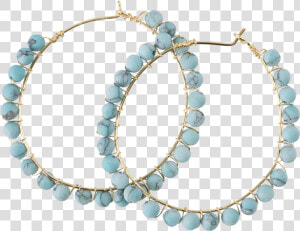  turquoise Stone Hoop Earrings   Arabesco Perola Png  Transparent Png
