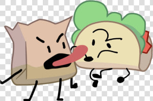 Barf Bag And Taco   Taco Battle For Dream Island  HD Png Download