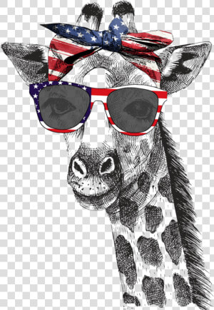 Patriotic Giraffe Graphic Tee  HD Png Download