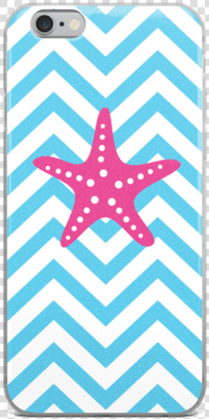 Hot Pink Starfish On Blue Chevron Iphone Case   Cute Phone Case Patterns  HD Png Download