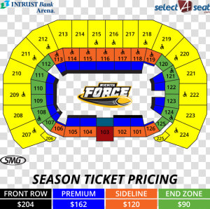 Wichita Force Seating Chart Season Tickets   Intrust Bank  HD Png Download