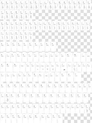 Throw up Font Character Map   Thought  HD Png Download