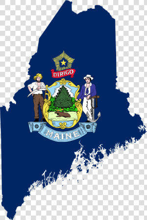 Picture   Maine State Flag Map  HD Png Download