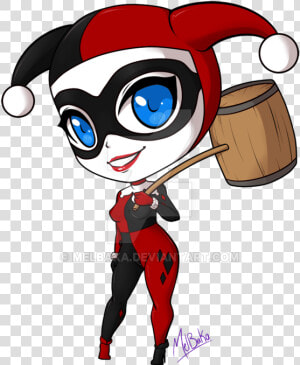 Clipart Black And White Harley Drawing Cartoon   Harley Quinn Drawing Chibi  HD Png Download