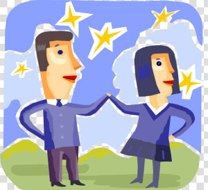 Vector Illustration Of Romantic Couple Announce Wedding   Cartoon  HD Png Download