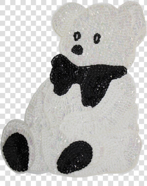 Large Bear Beaded  amp  Sequin Applique   Teddy Bear  HD Png Download
