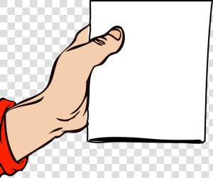 Angle thumb leg   Cartoon Hand Holding Paper  HD Png Download