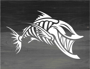 S L1600   Skeleton Fish Decal  HD Png Download