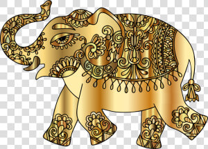 Banner Black And White Download Gold Playful Big Image   Indian Elephant Clipart Png  Transparent Png