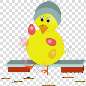 Easter Chick Kicking Eggs Svg Clip Arts   Påskekylling Png  Transparent Png
