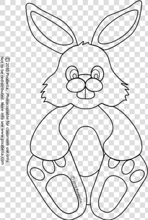 Easter Bunny Outline   Domestic Rabbit  HD Png Download
