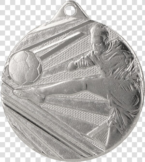 B w 50mm Diameter Football Medal With Free Ribbon gold silver  HD Png Download