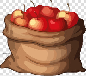 Fruit Bag Free On   Bag Of Apples Cartoon  HD Png Download