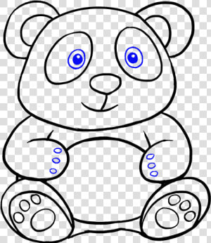 Sketch Panda With Bamboo   Panda Cartoon Black And White  HD Png Download