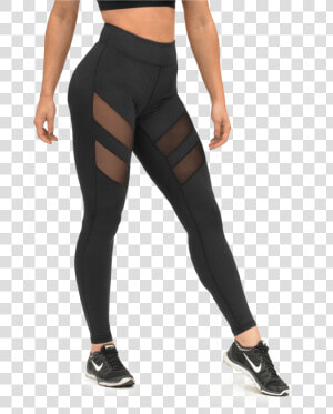 Mesh Panel Leggings   Leggins For Women  HD Png Download