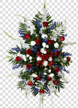 Christmas Ornament   Red White And Blue Flowers Sprays  HD Png Download
