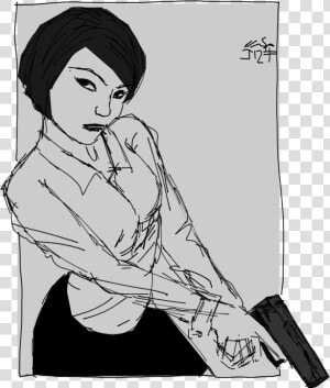 Liesch S Sketch Book   Female Gun Poses Drawing  HD Png Download