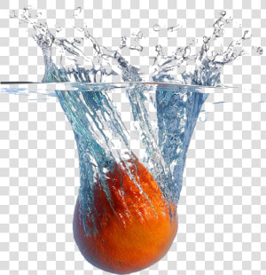  scsplash  orange  water  splash   blue  ftestickers   Fruit In Water Drop  HD Png Download