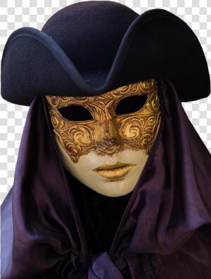 Venice Carnival Costume With Mask And Hat   Venice Carnival Masks Png  Transparent Png