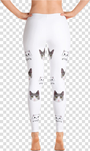 Custom Cat Face Leggings   Leggings  HD Png Download