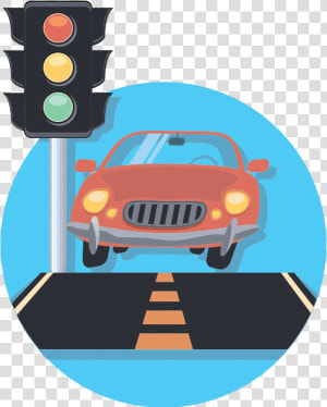 Car And Traffic Light   Car At A Traffic Light  HD Png Download