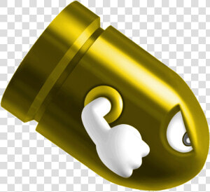 Mario Bullet Bill Gold  HD Png Download