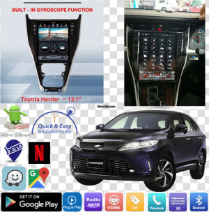 Android Vertical Tesla Car Radio Gps Navigation For   Toyota Harrier 2015 Player  HD Png Download